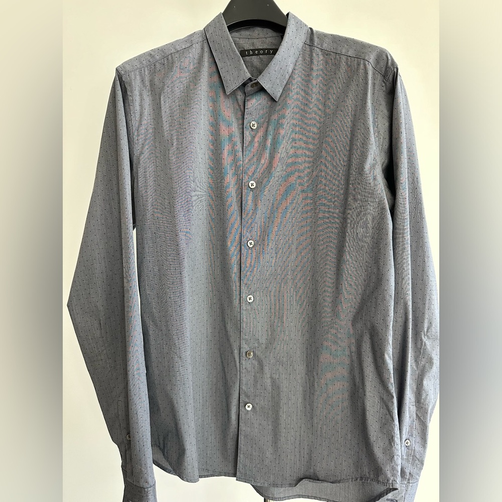 Theory Men's Slim Dress Shirt Blue, Size M, Stephan_Fieldspar, Great Condition!